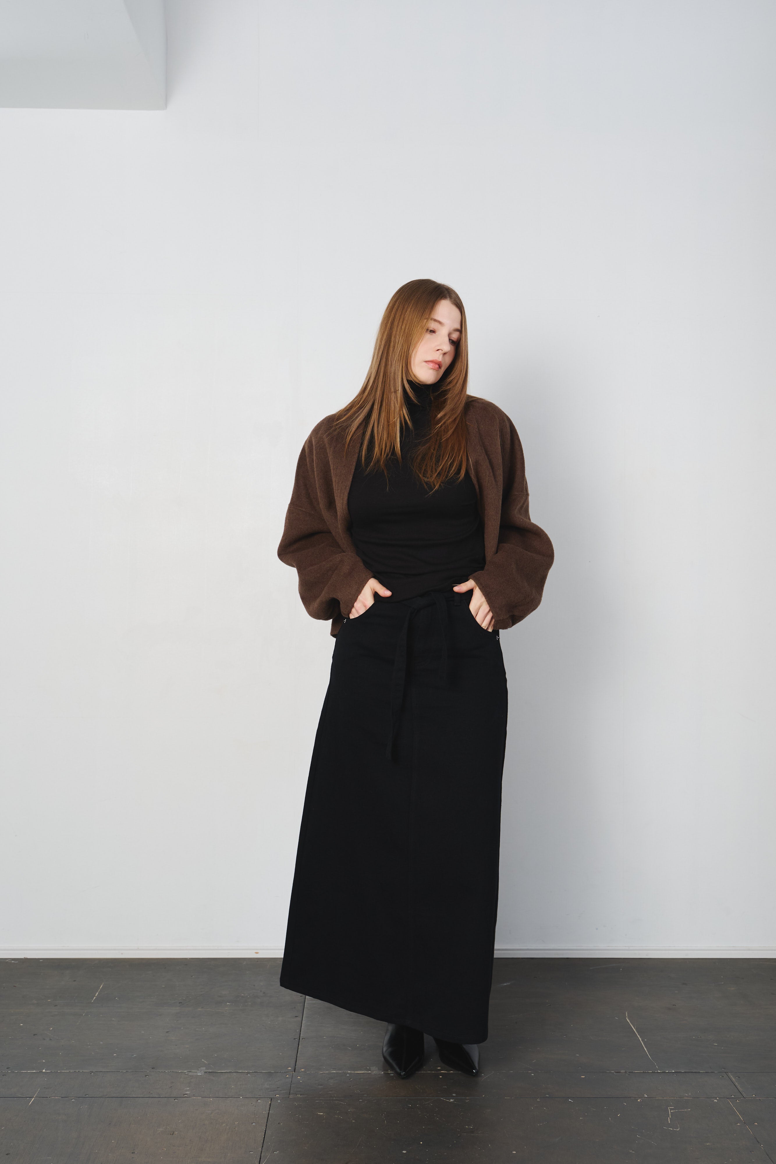 新品　タグ付き　EPIDEMIQUE ブラック　ツイード　スカート　ロング 新品 タグ付き EPIDEMIQUE ブラック ツイード スカート ロング