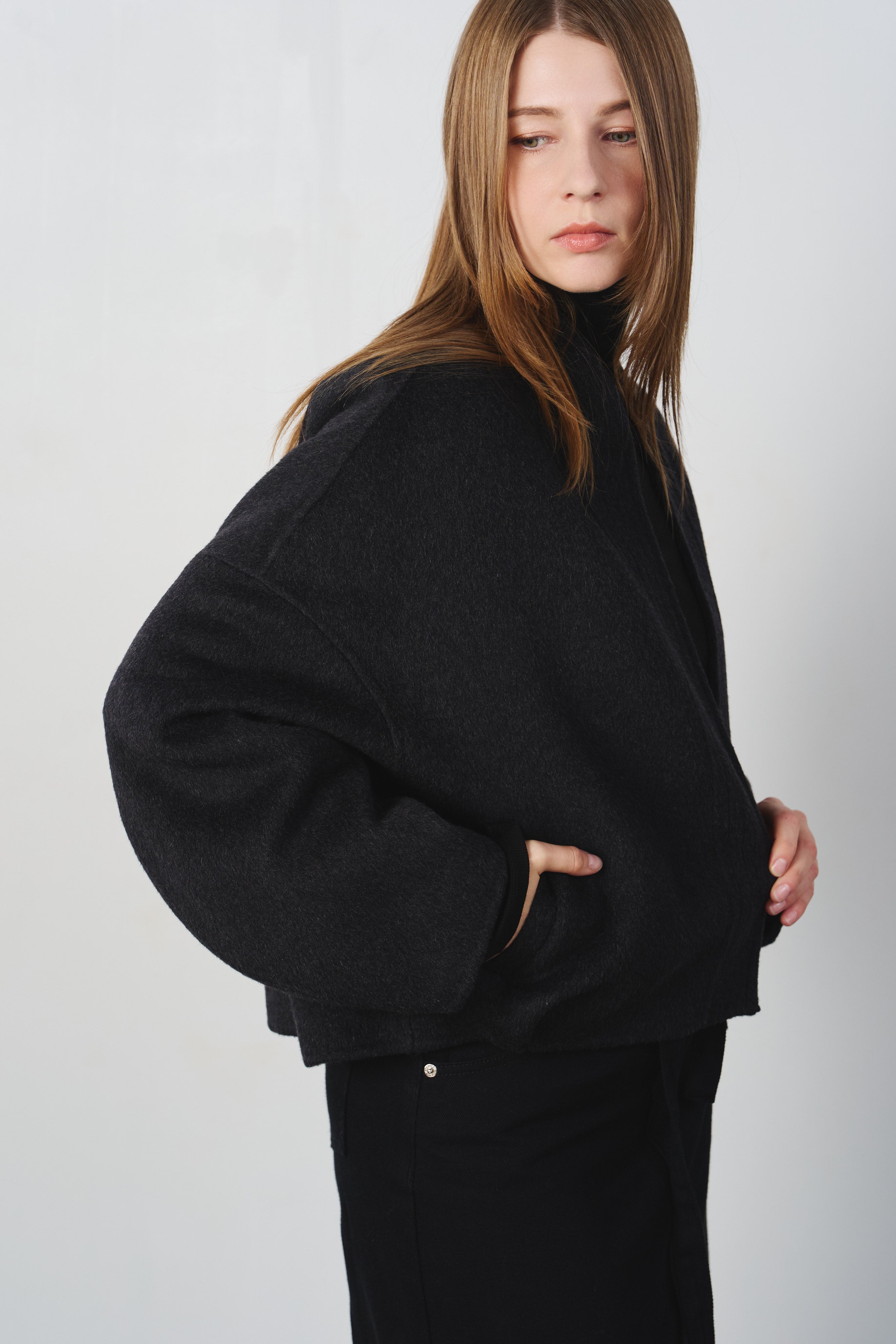 DALI GOAT ダリ ウール混カーディジャケット 23AW DALI GOAT ウール混カーディジャケット カーディガン グレーの