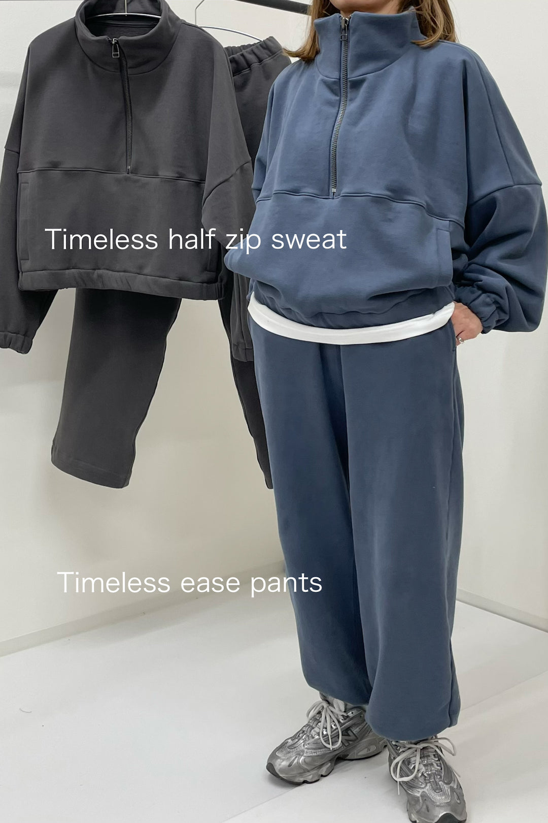 タイムレスハーフジップスウェット